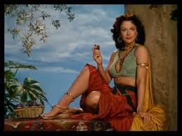 Delilah (Hedy Lamarr) waits for a glimpse of Samson in Cecil B. DeMille's 1949 Biblical epic.
