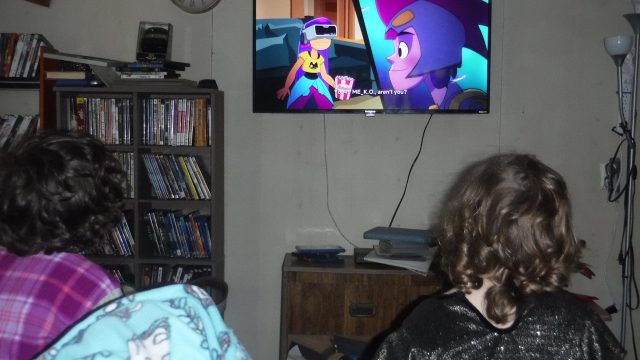 Simon and Irene watching GLITCH TECHS