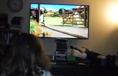 My daughter watching Shaun