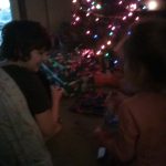 My kids unwrapping their Yule presents