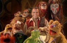 A man and the Muppets