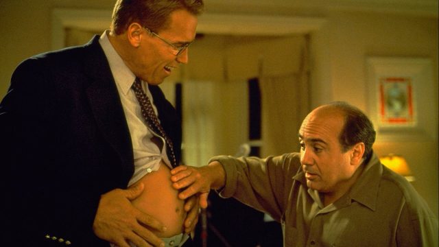 DeVito stood on six apple boxes to make this shot happen.